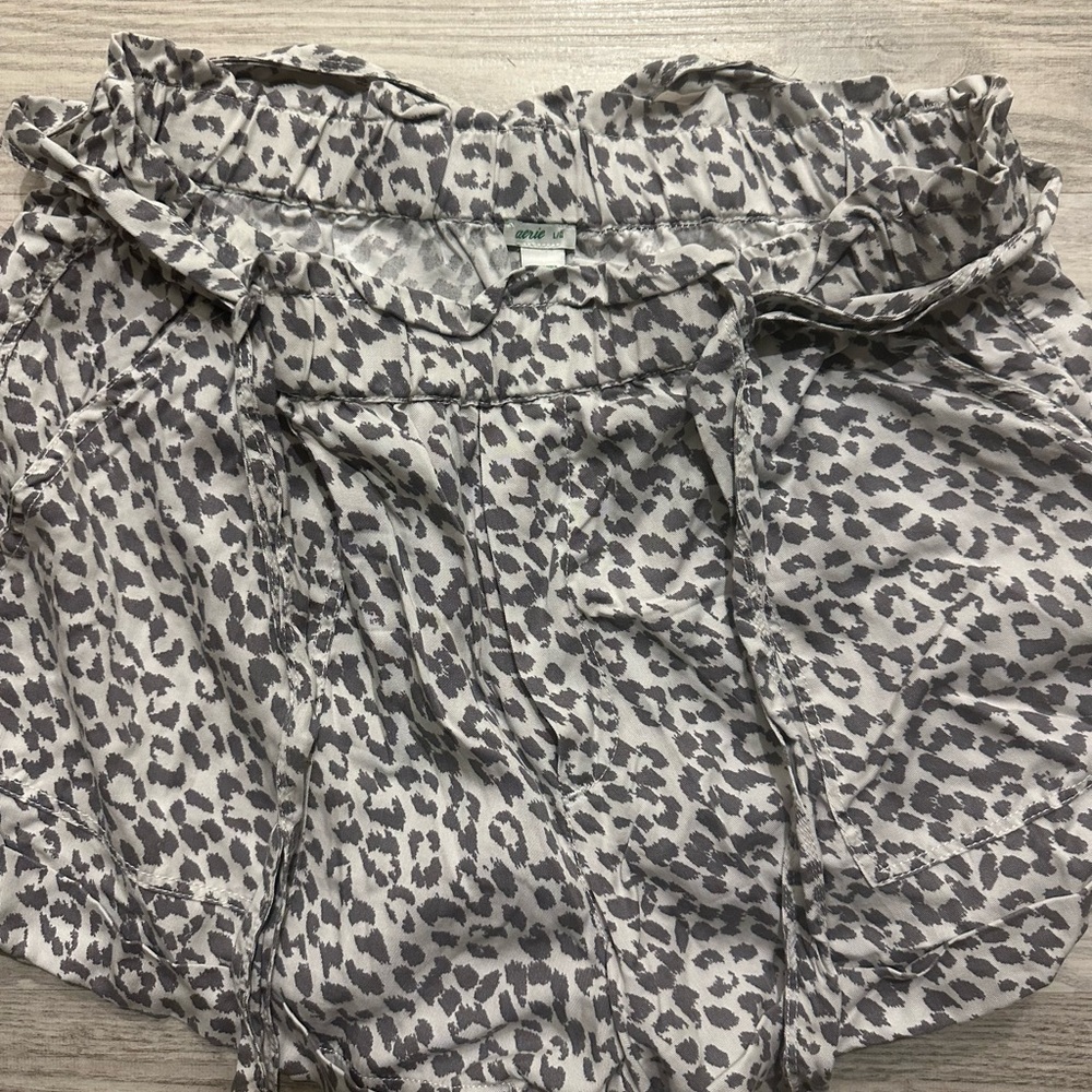 Aerie Gray Animal Print Shorts